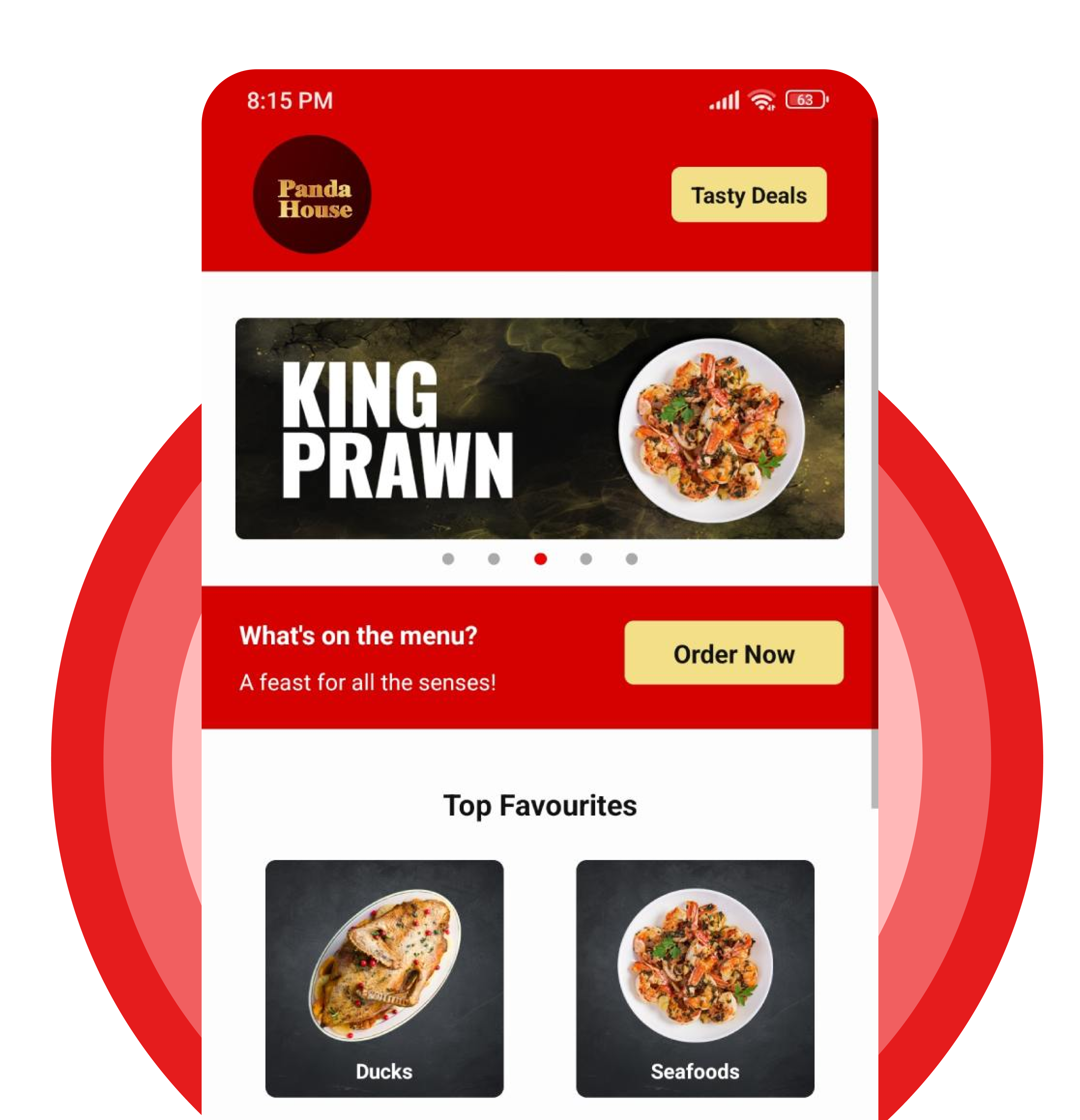 Panda House Larbert app mockup